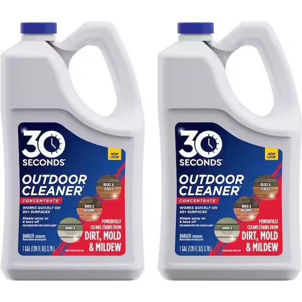 2 Pack 30 Seconds 1Gal Outdoor Cleaner Concentrate All-Surface for Mildew & Mold