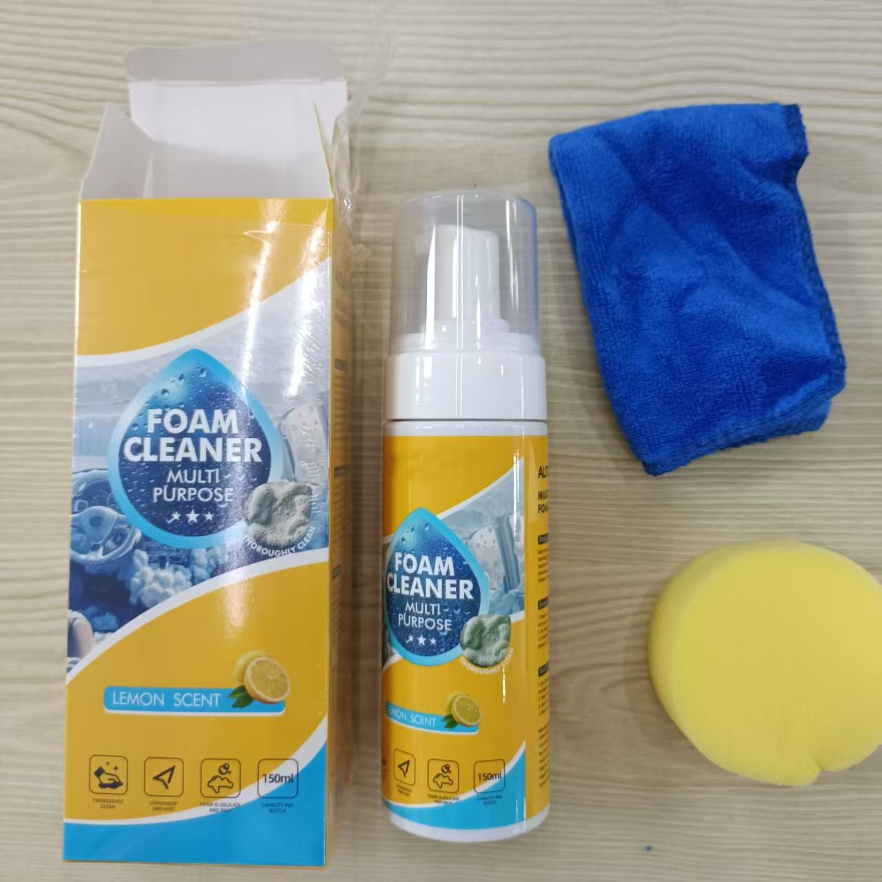 4-in-1 Multi-Enzyme Foam Cleaner, All-Purpose Spray 5oz with Sponge & Towel
