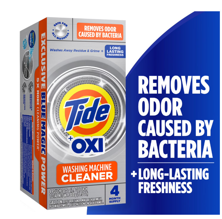 Tide Washing Machine Cleaner with Oxi Powder, Odor Eliminator and Washer Residue