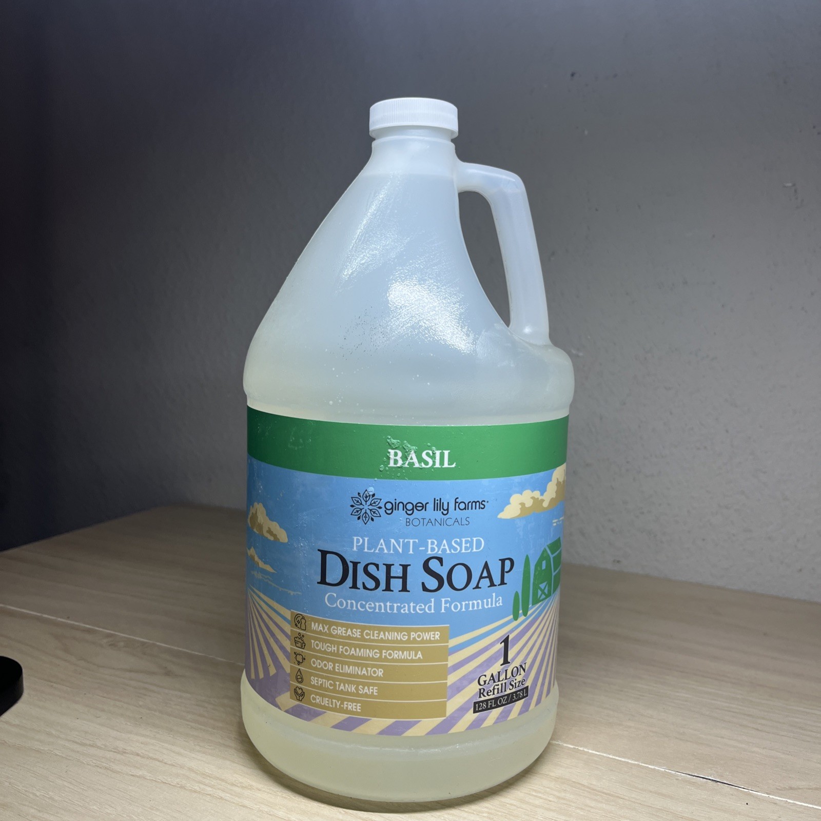 128 Fl Oz Plant Based Dish Soap Maximum Grease Cleaning Power Eco Friendly