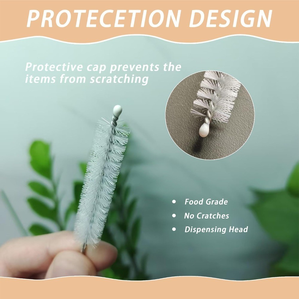 2-Pack Set with Nylon Bristles for Metal Glass Silicone