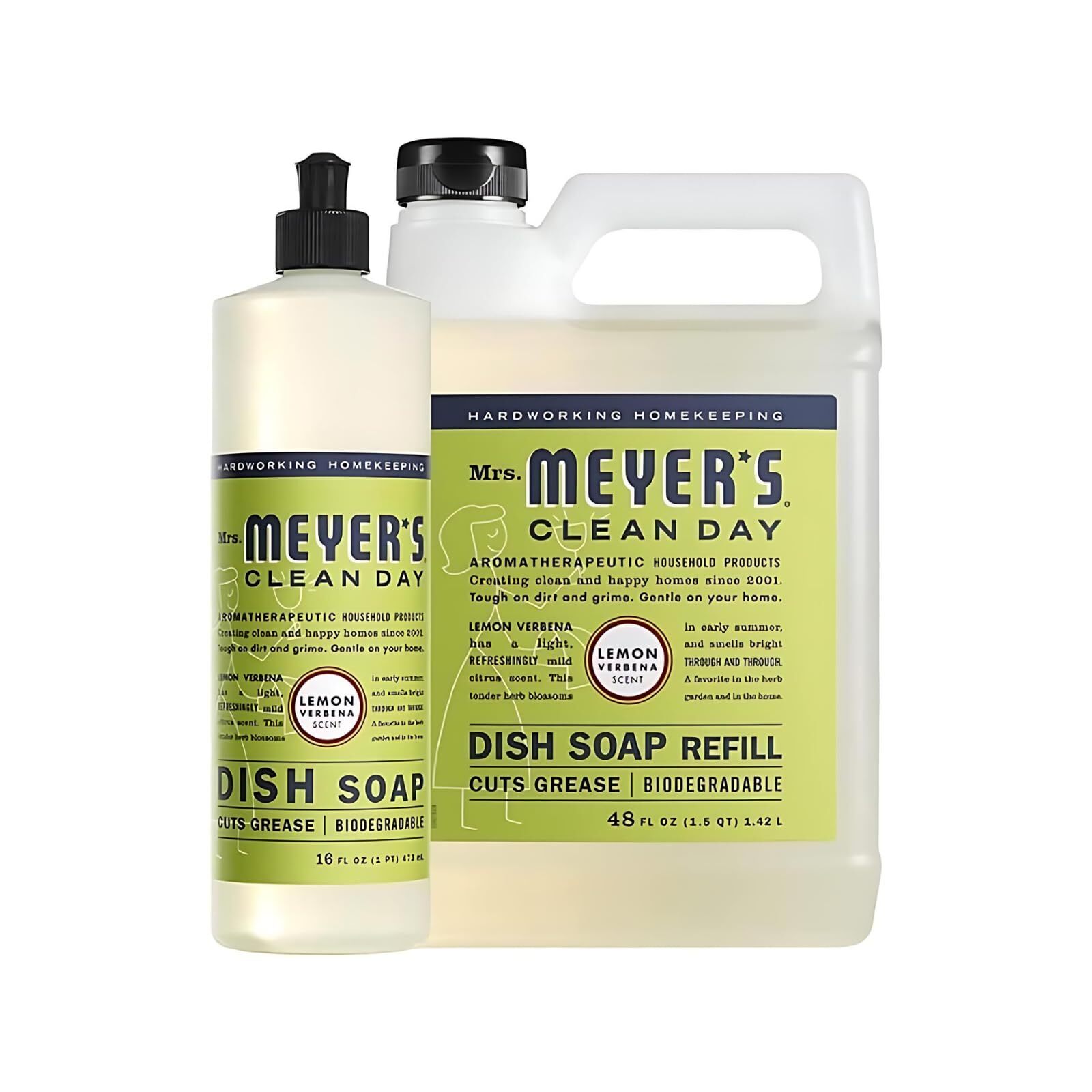 Mrs Meyers Clean Day Dish Soap Honeysuckle 64 Fl Oz Plant Based Grease Cutter