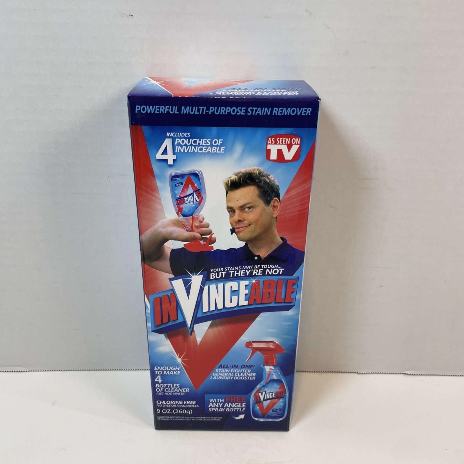 InVinceable Stain Remover 9oz Blue Multi-Purpose Cleaner Laundry Booster