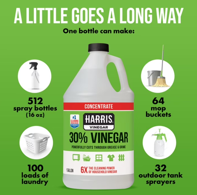 2 Pack- Harris 30% Vinegar Concentrate 1Gal Industrial Strength Cleaning Vinegar