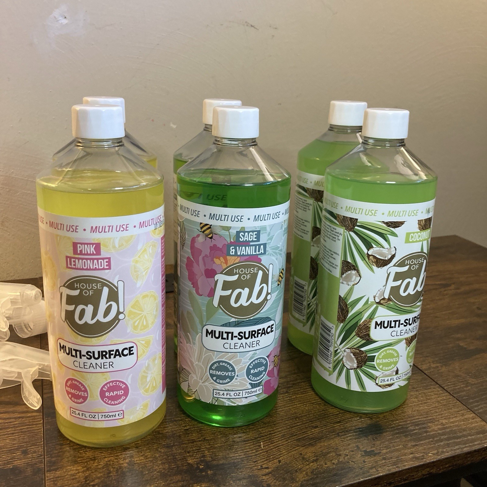 House of Fab Multi-Surface Cleaner Spray Sweet 25.4 FL OZ 6 Pack