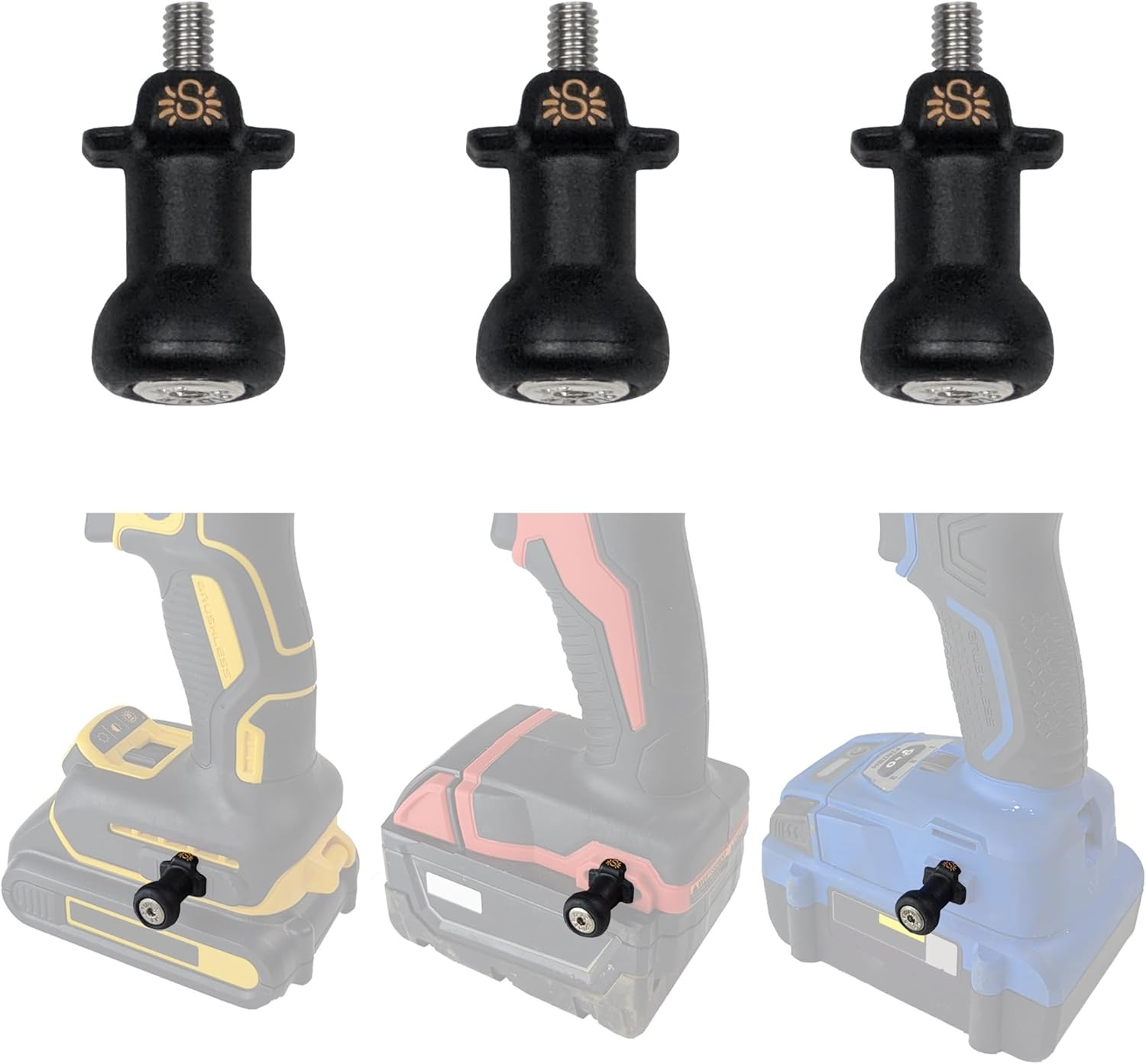Tool Holster – Drill Pins – Pack of Three – Attaches to the Side of Any Brand Po