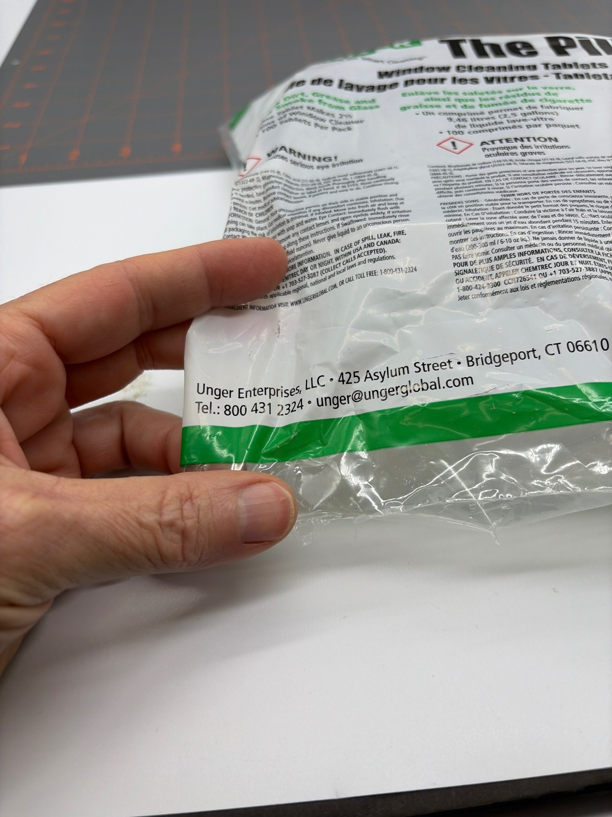 Unger The Pill Window Cleaning Tablets 100 Pack Glass Cleaner Green White