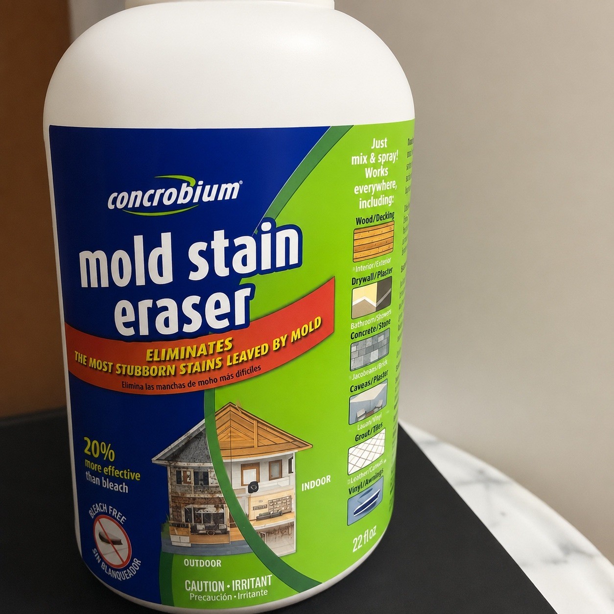 Concrobium Mold Stain Eraser 22.9oz Powder Concentrate Indoor Outdoor Cleaning