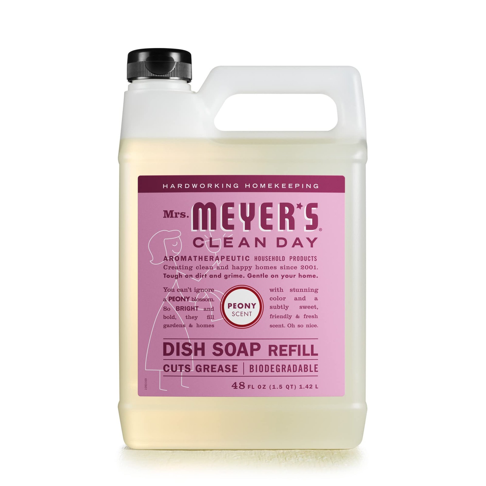 MRS. MEYER’S CLEAN DAY Liquid Dish Soap Refill Peony 48 fl. oz Biodegradable