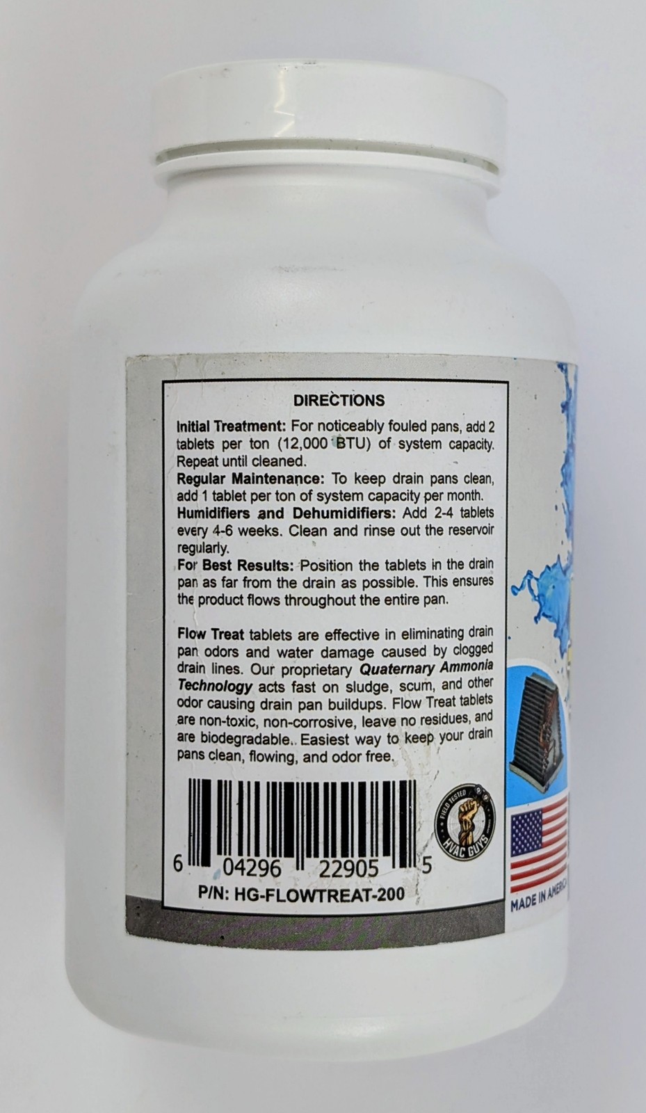HVAC GUYS Flow Treat Tabs 200 Tablets AC Condensate Drain Cleaner Set of 2