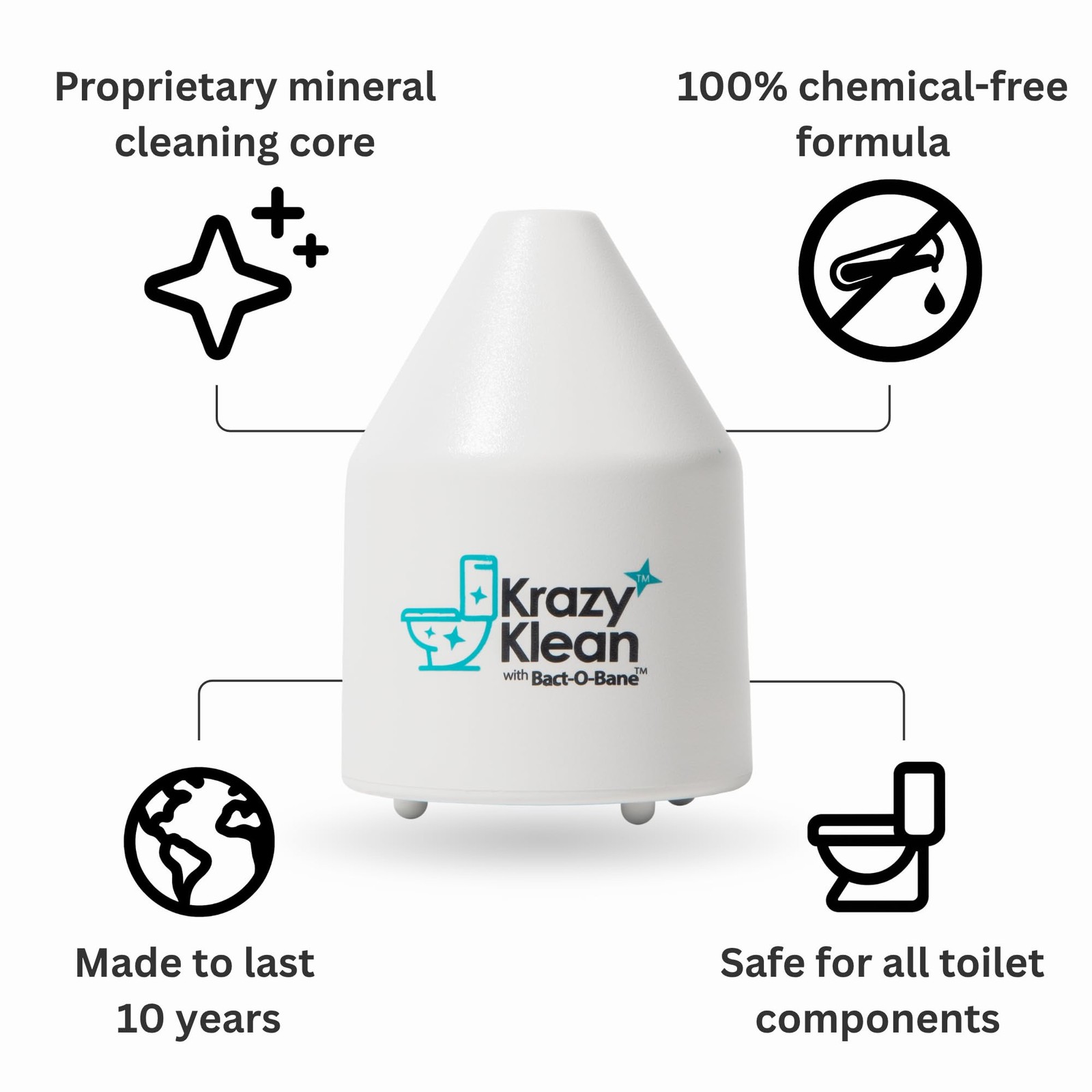 Toilet Cleaner Chemical Free Drop In Tank System 1 Count Hard Water Stains &