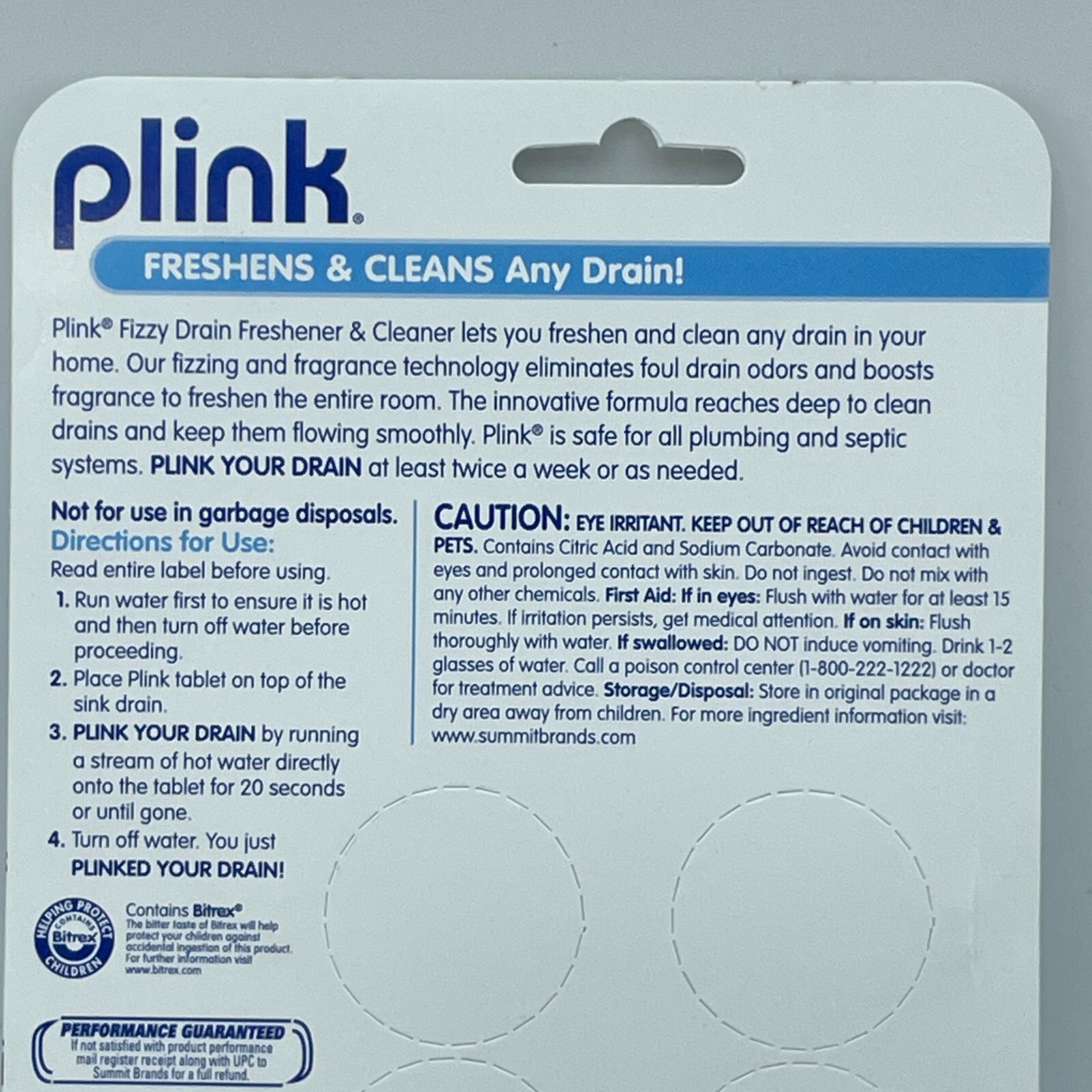 PLINK Fizzy Drain Cleaner Freshener Lemon Tablets 3 Pack 18 Uses USA NEW