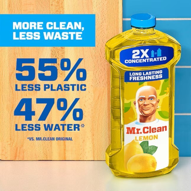 Mr. Clean 2X Concentrated Multi Surface Cleaner With Lemon Scent, 64 fl oz