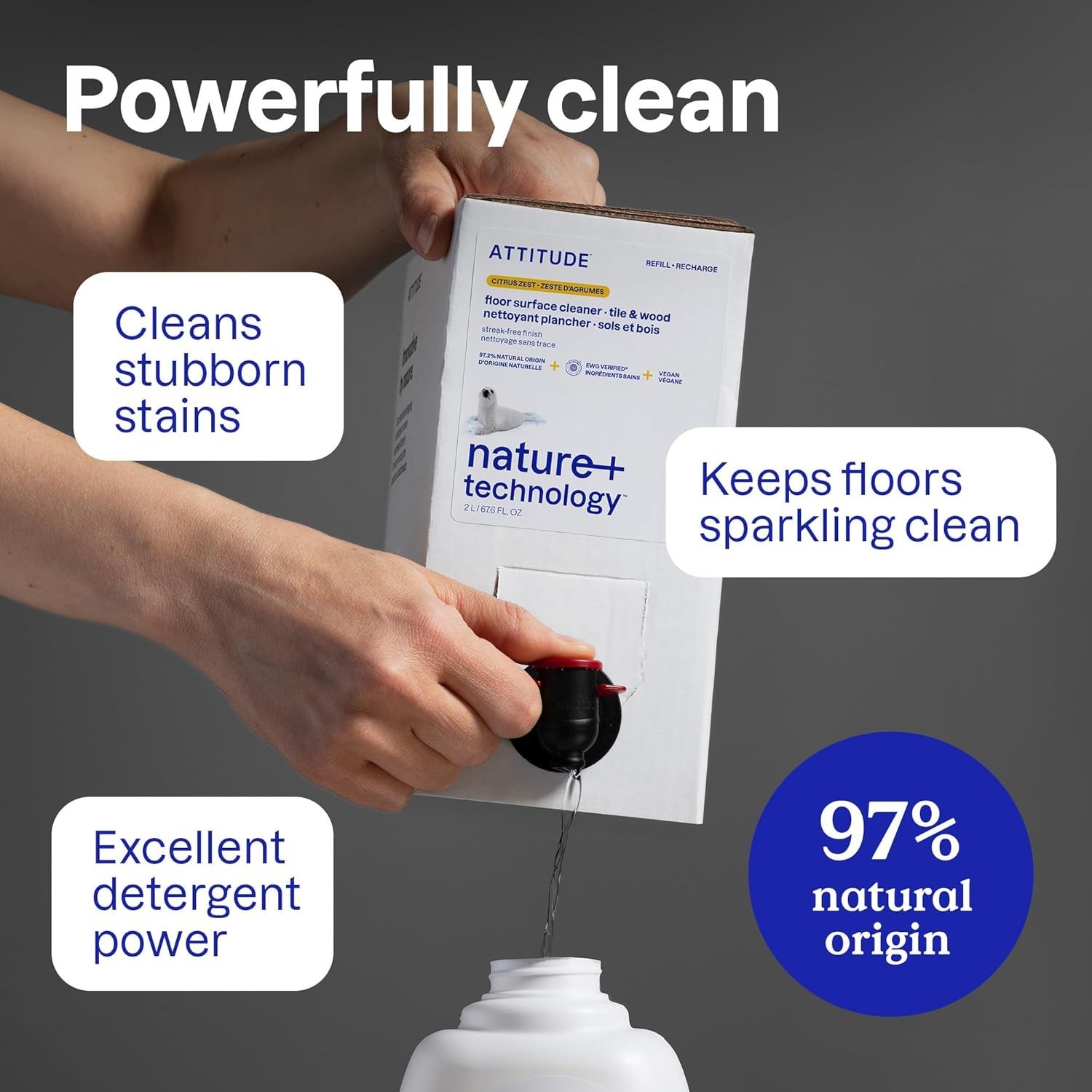 EWG Verified Plant-Based Floor Cleaner for Wood, Tile & Laminate – 35.2 Fl Oz