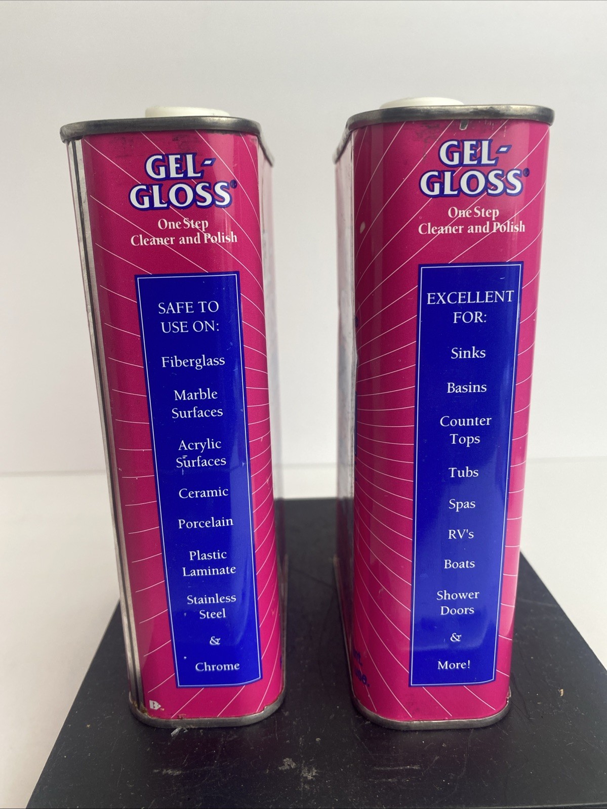 Gel-Gloss Original Formula 16 FL OZ Fiberglass Marble & Acrylic Cleaner Lot Of 2