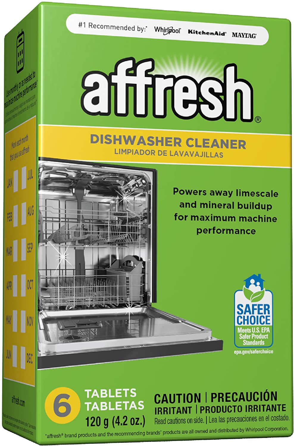 Dishwasher Cleaner, Helps Remove Limescale and Odor-Causing Residue, 6 Tablets