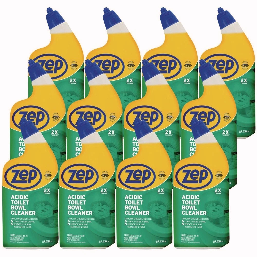 Zep Commercial ZUATBC32 32 oz Bottle Acidic Toilet Bowl Cleaner – Mint 12/CT New