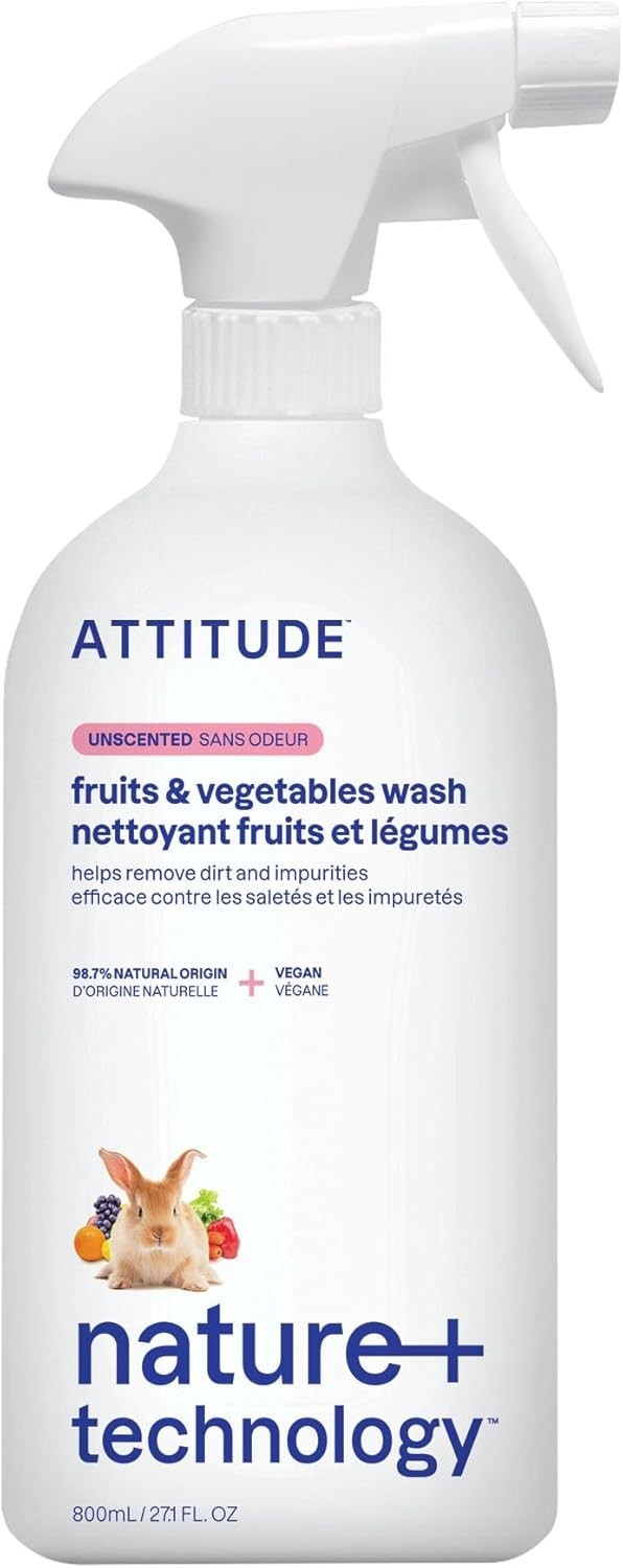 Plant-Based Food Wash for Fruits & Veggies – 27.1 Fl Oz, & Cruelty-Free