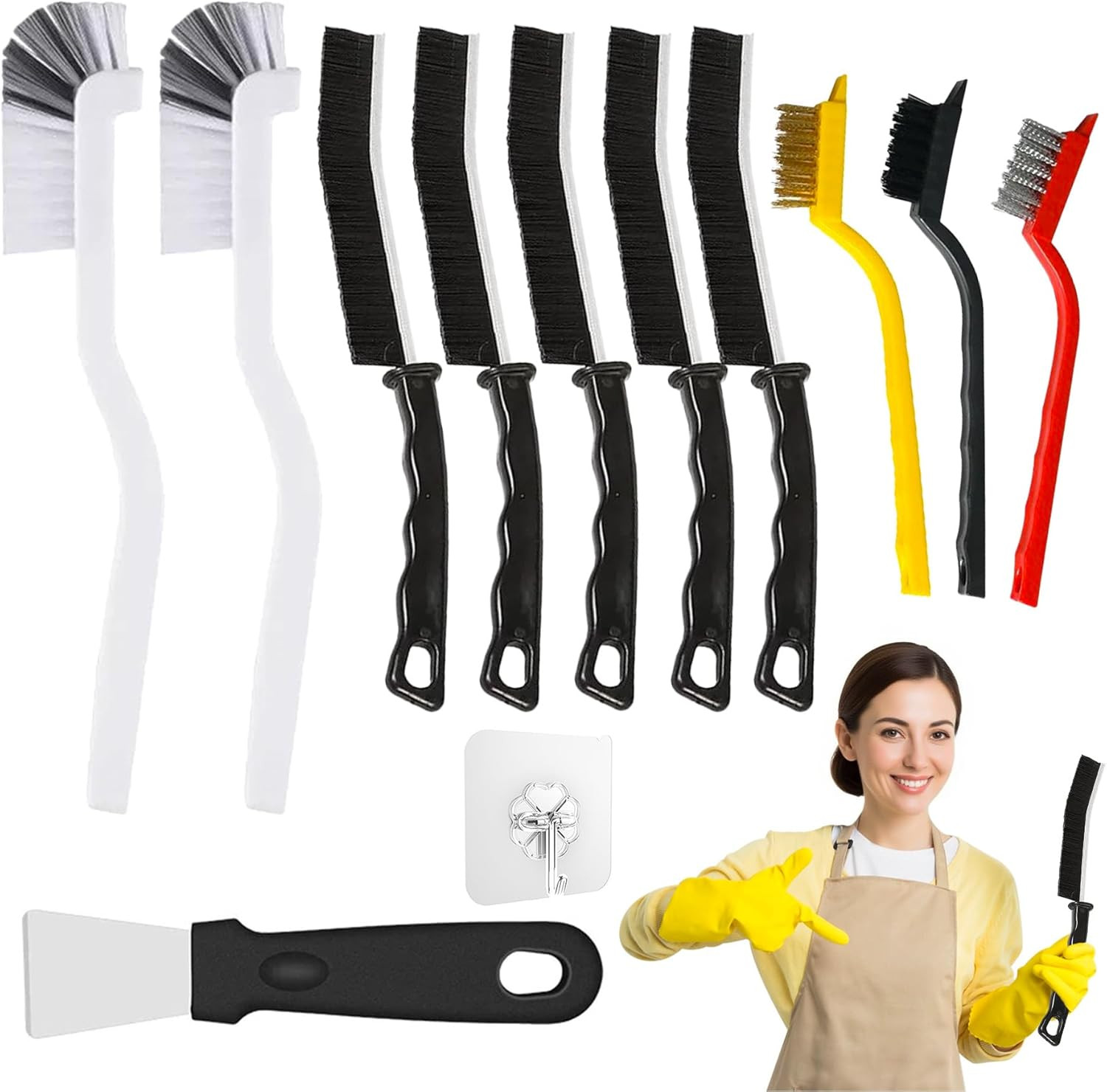 12 Pcs Crevice Cleaning Brush Set, Multi Purpose Gap Cleaning Scrub Brush and…