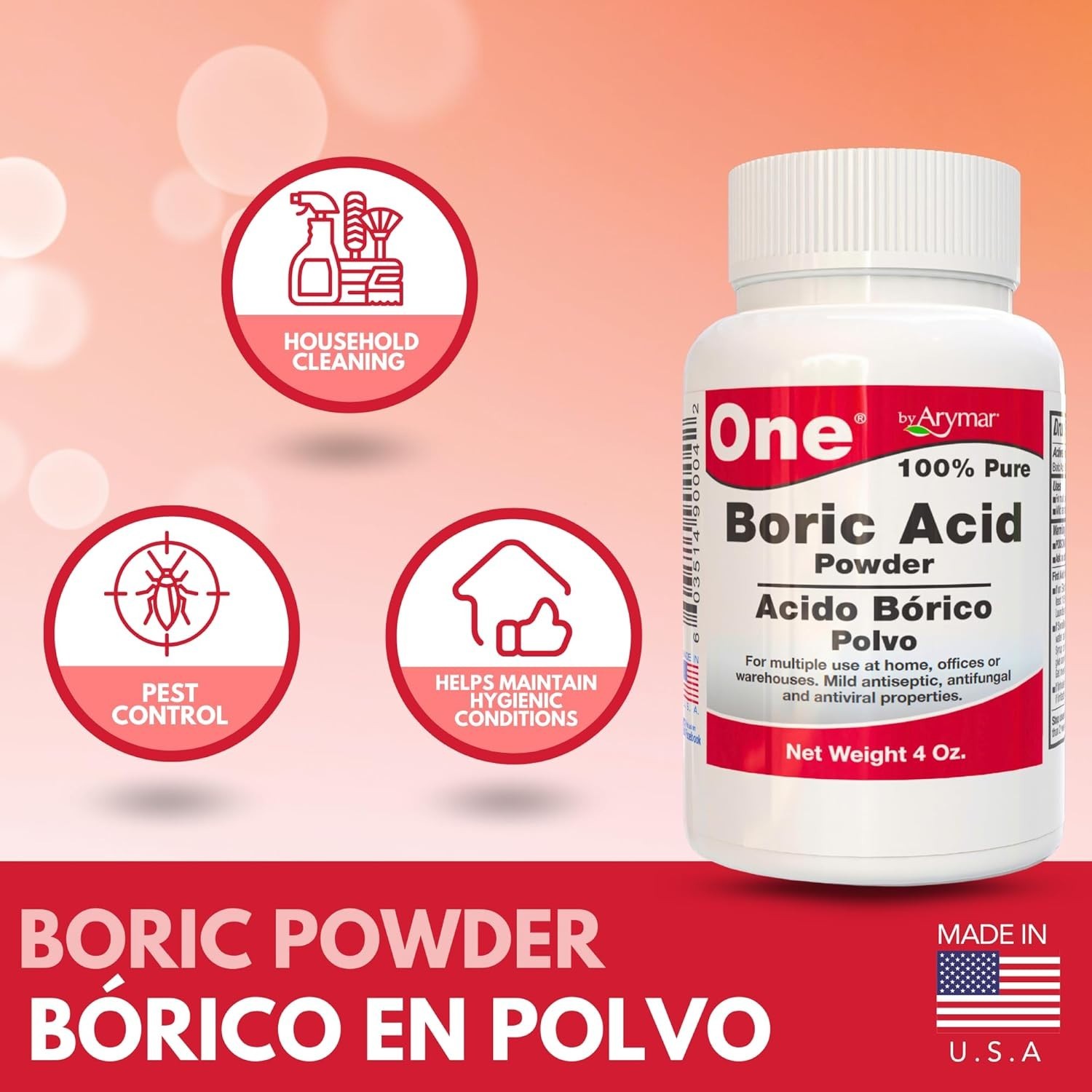 Made in USA 4oz Boric Powder – Safe & Effective Household Cleaning Solution