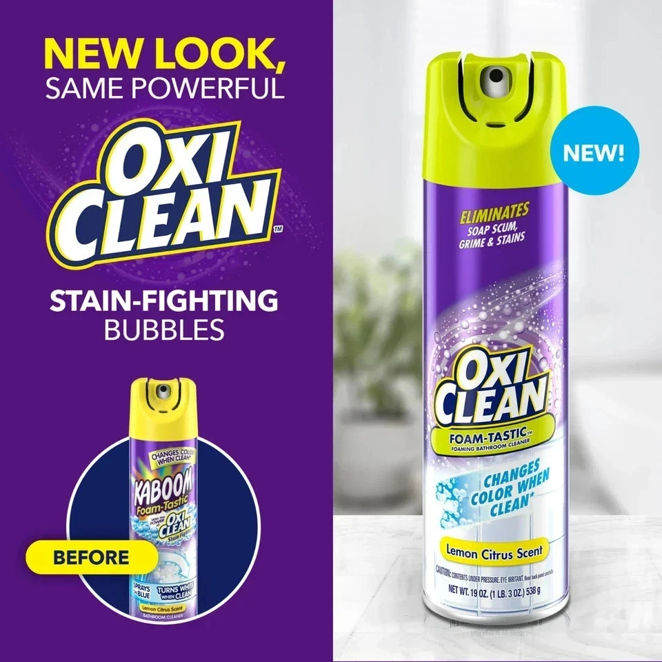3 Pack Kaboom Foam-Tastic with OxiClean Fresh Scent Bathroom Cleaner, 19 oz.