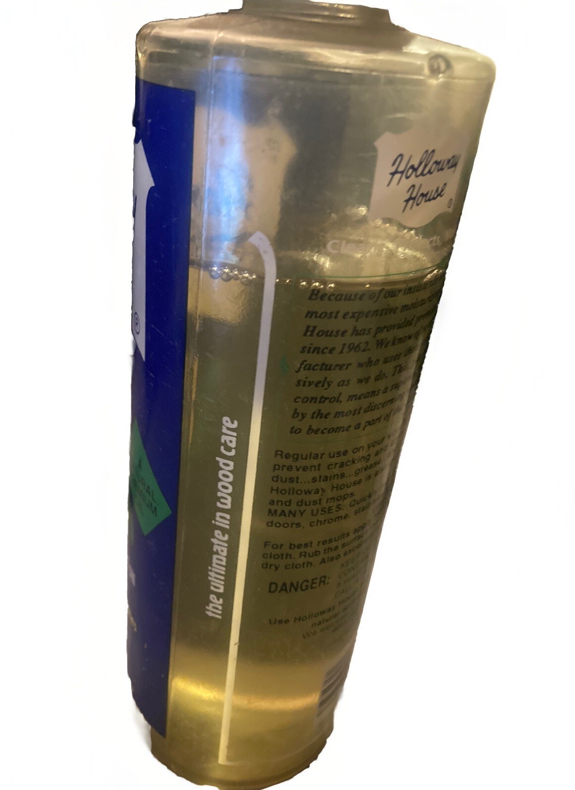 Vintage Holloway House Lemon Oil Furniture Polish Over 3/4 Full No Silicones Wax