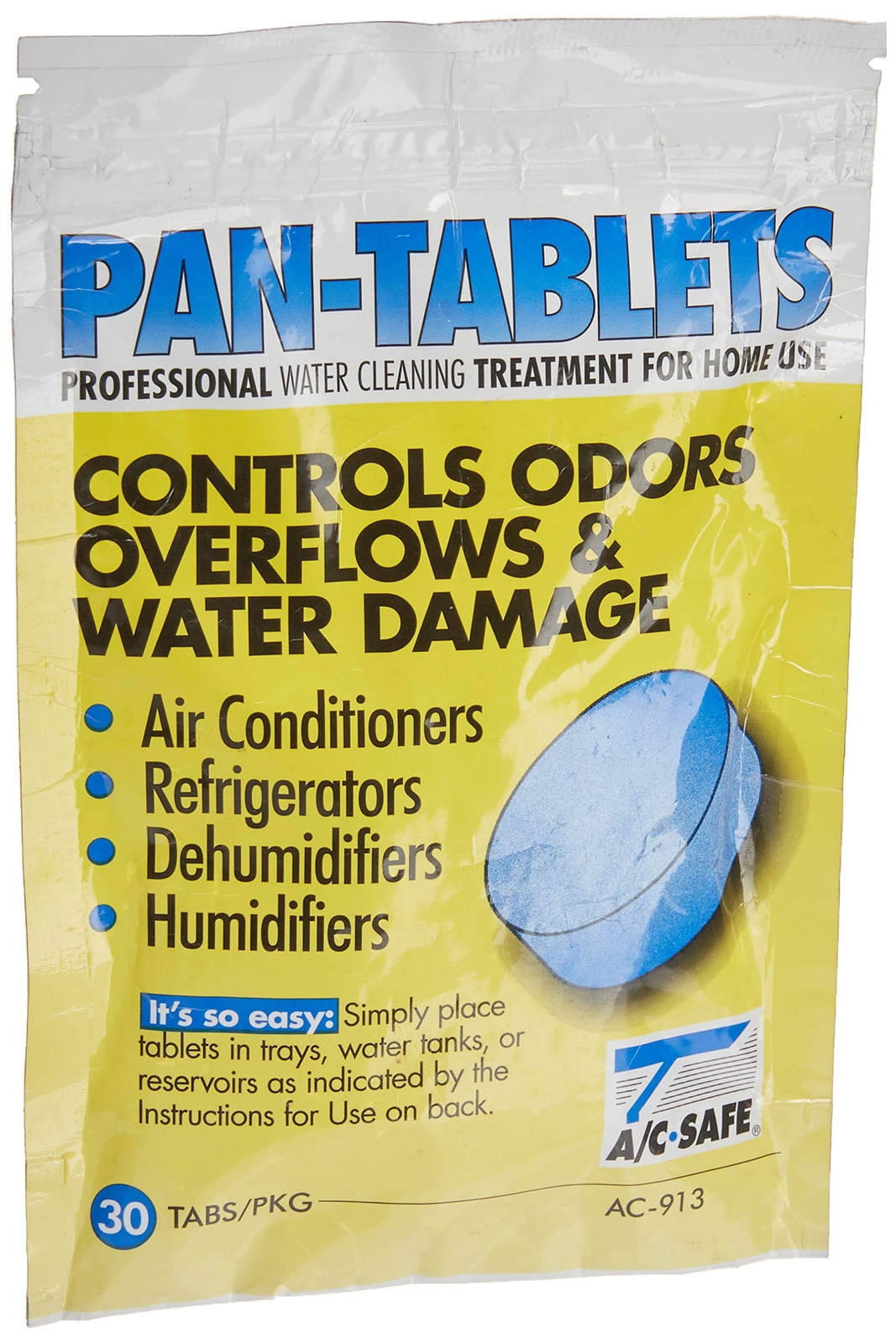 AC Safe Pan Tablets 30 Count Blue Cleaning Agent for Drain Pans Humidifiers