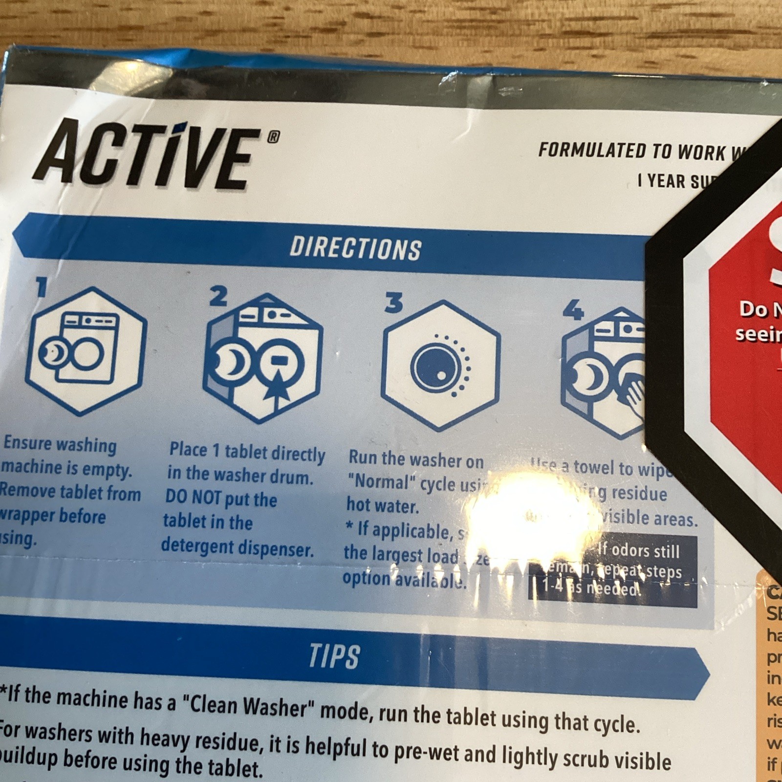 Active Washing Machine Cleaner, One Year Supply, 24 Tablets New Sealed