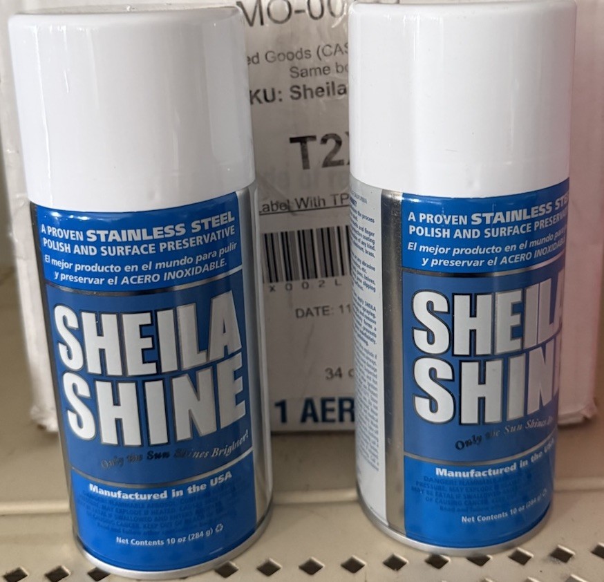 Lot of 2 Sheila Shine Stainless Steel Cleaner & Polish – (2) 10 Oz. Cans NEW