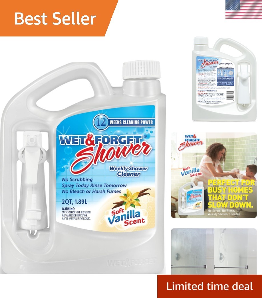 Fume-Free 64 Oz Shower Cleaner – Easy Weekly Clean with Pleasant Vanilla Aroma