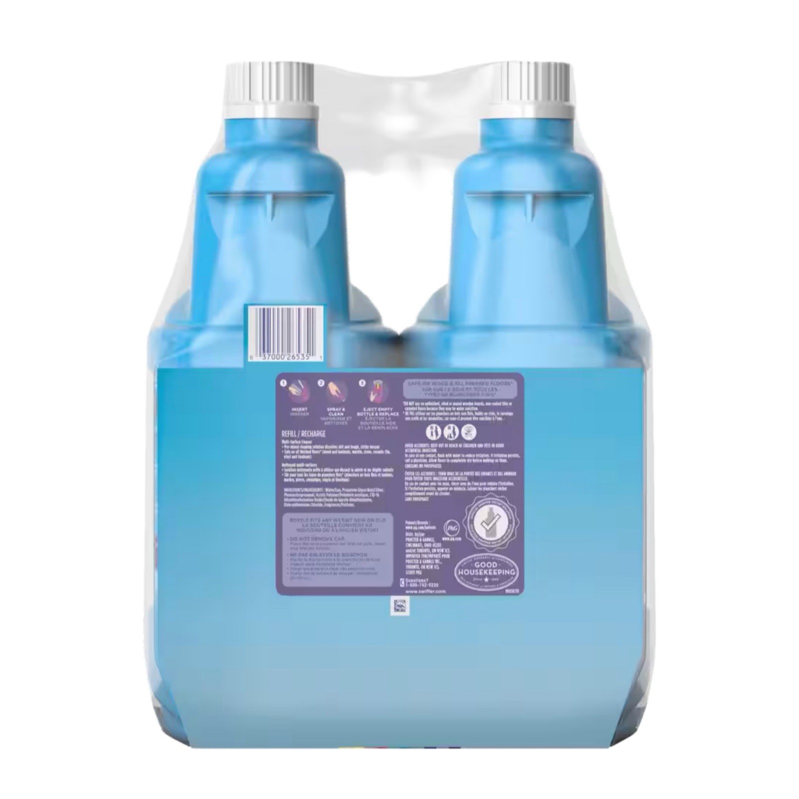 Swiffer WetJet 42oz Multi-Surface Floor Cleaner Refill, Open Window Fresh, 2Pack