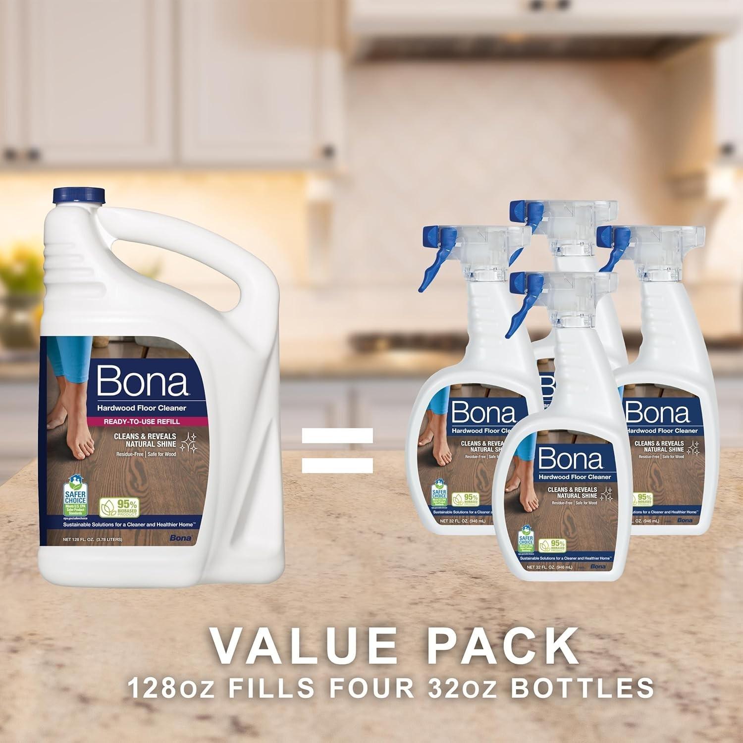 Bona Hardwood Floor Cleaner Refill 1 28Fl Oz Unscented Refill for Bona Spra