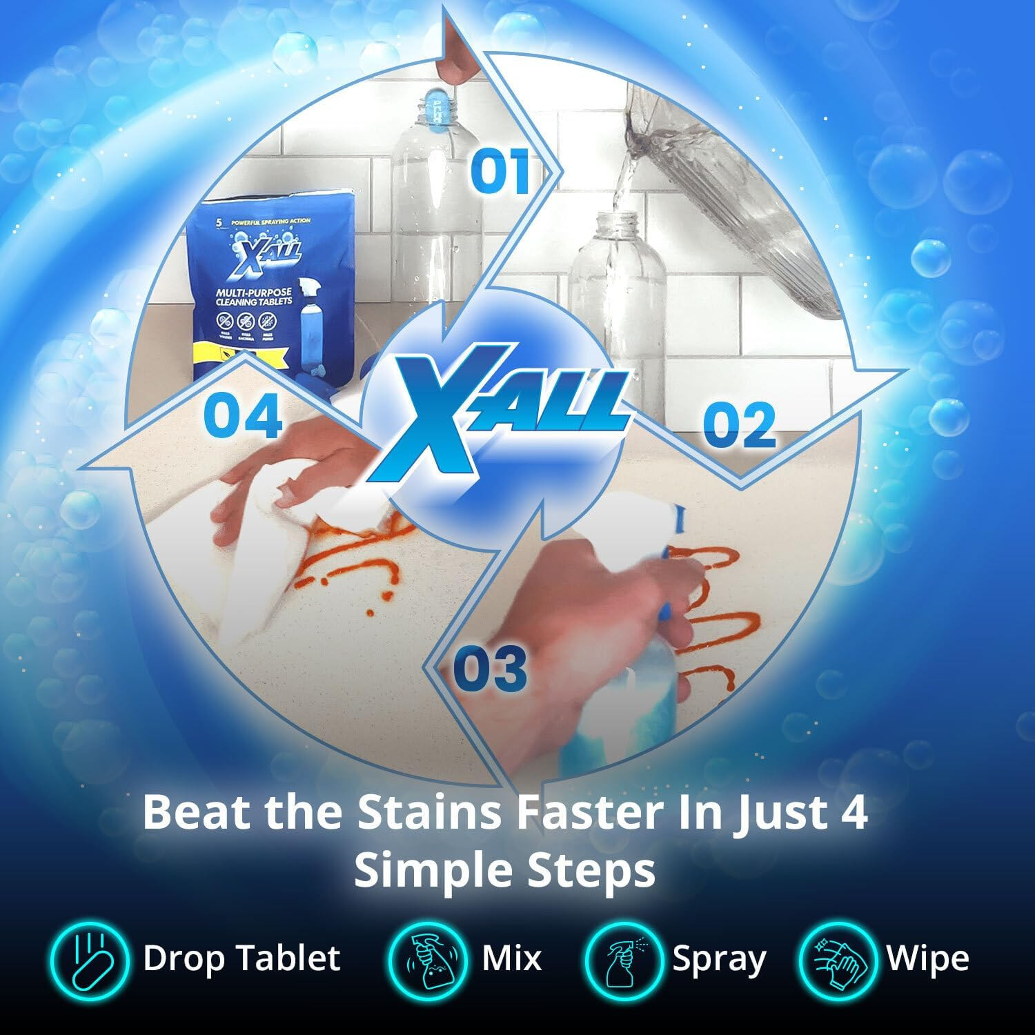 Multi-Purpose Cleaning Tablets – Streak-Free Shine and Deep Cleaning Tablet for
