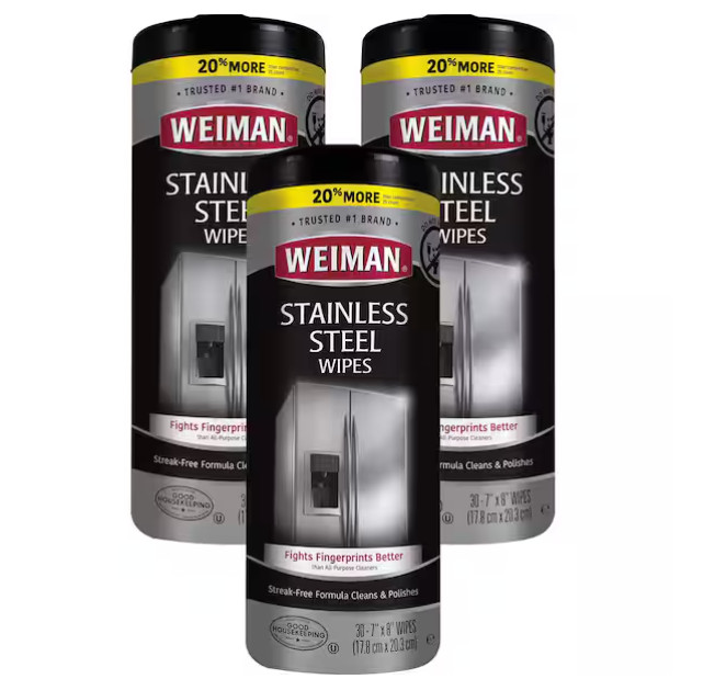 Weiman 12 oz. 3-Pack Stainless Steel Cleaner Wipes