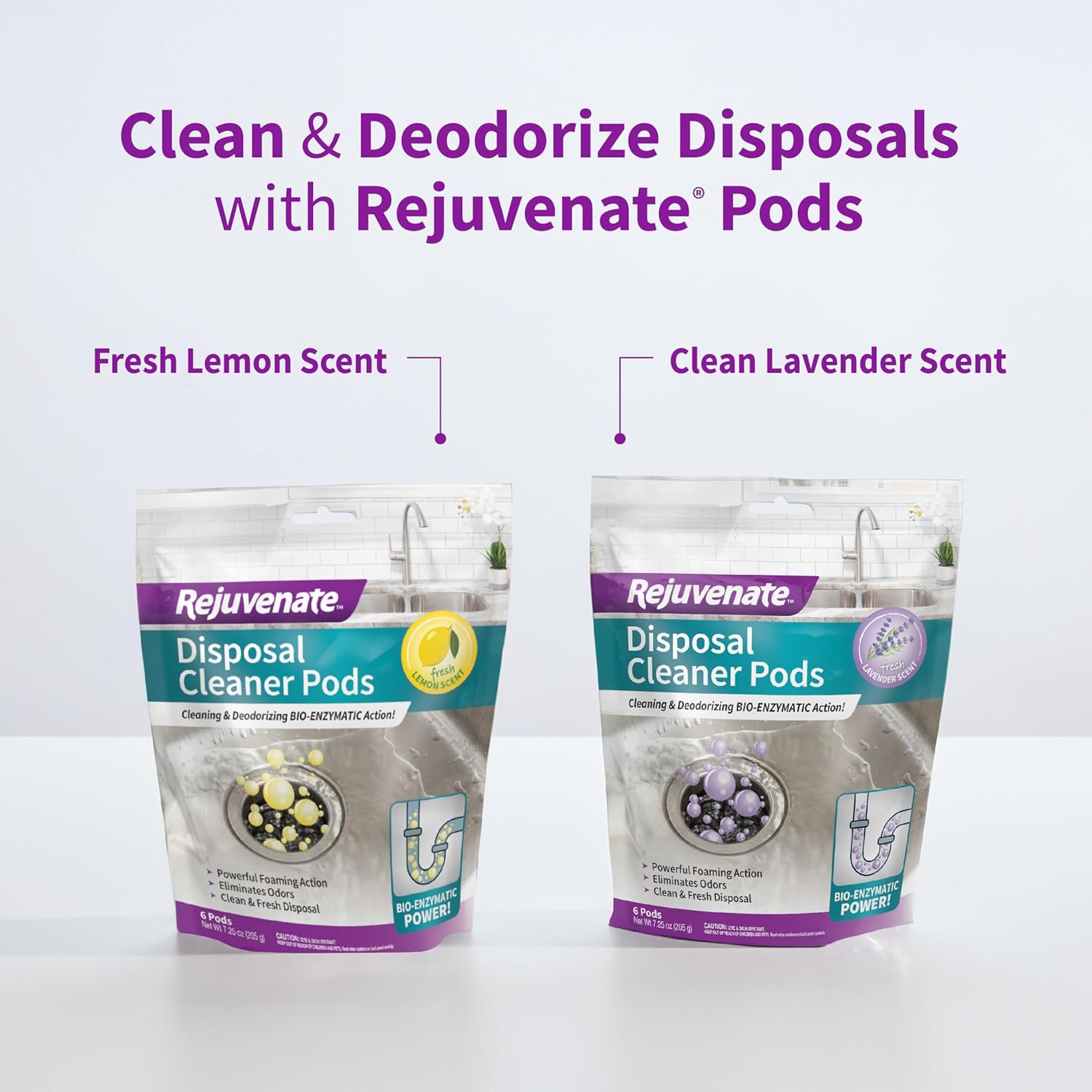 Disposal Cleaner, 6 Pods, Lavender-Scented Disposal and Pipe Cleaner Pods with B