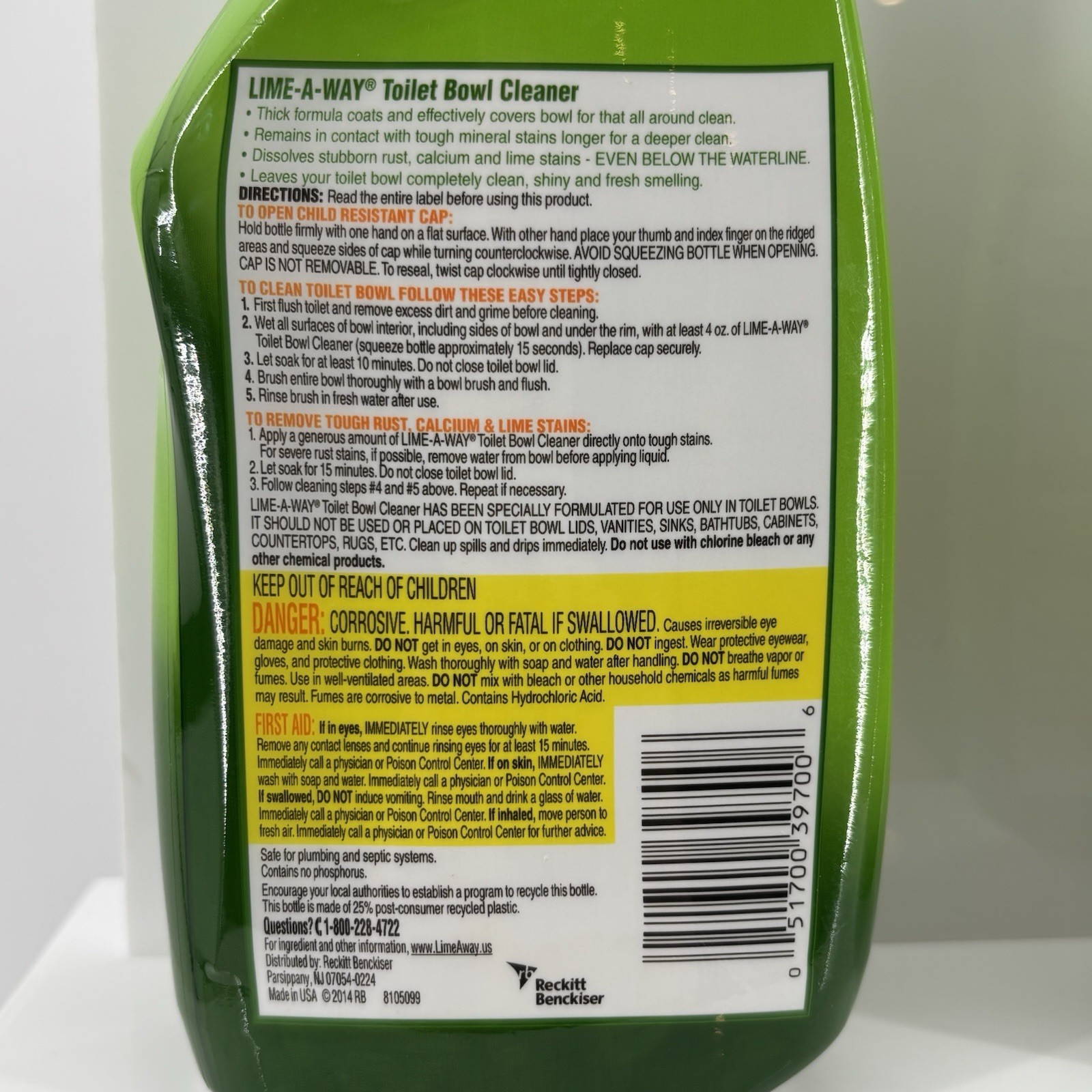 2 Lime-A-Way Toilet Bowl Cleaners Thick Gel Formula 16 oz Rust Lime Calc Remover