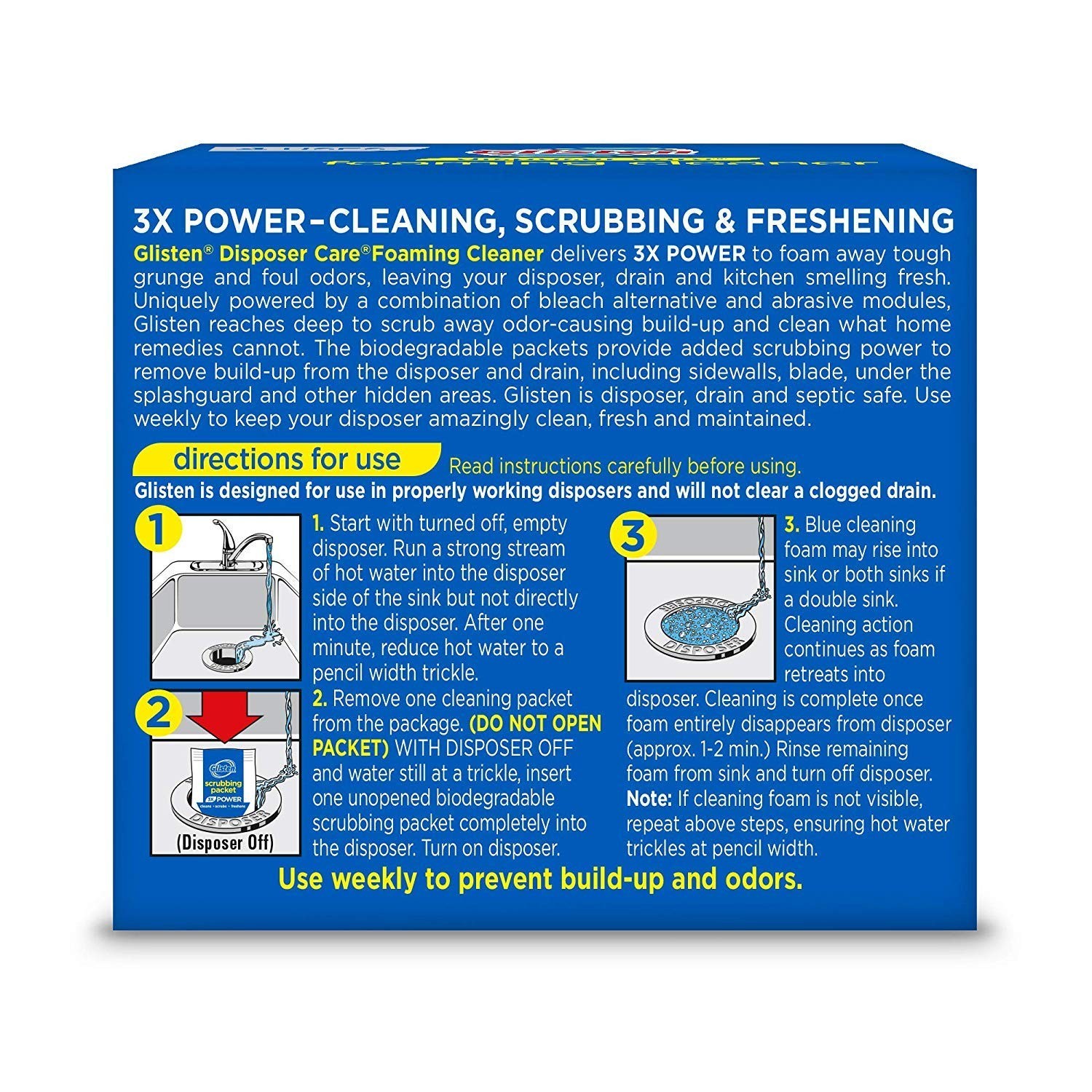 Powerful Foaming Action Garbage Disposal Cleaner – Fresh Lemon, Biodegradable