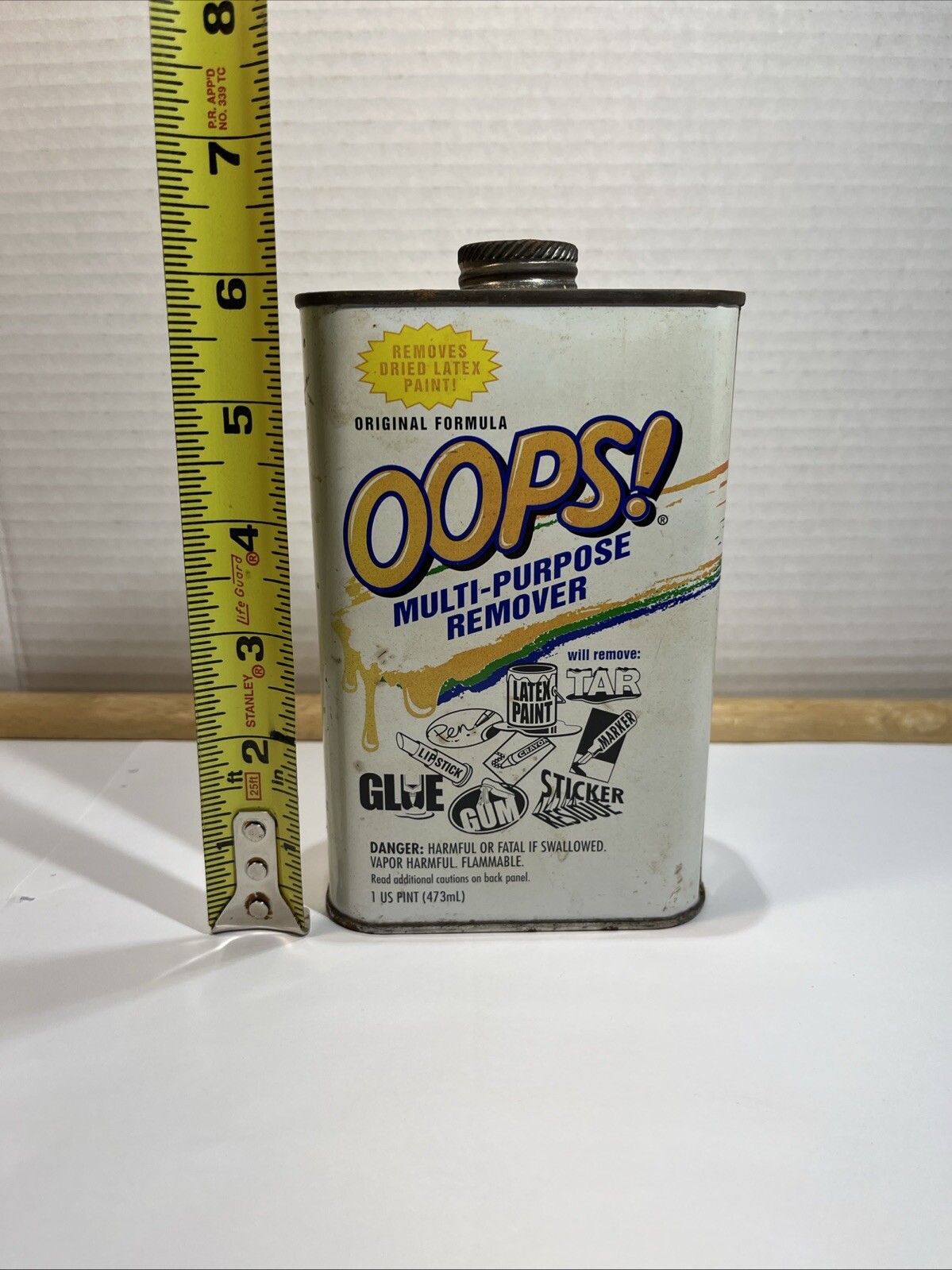 Oops! Remover – 1 Pint (16oz) Tin Can DISCONTINUED! Original Formula-READ-