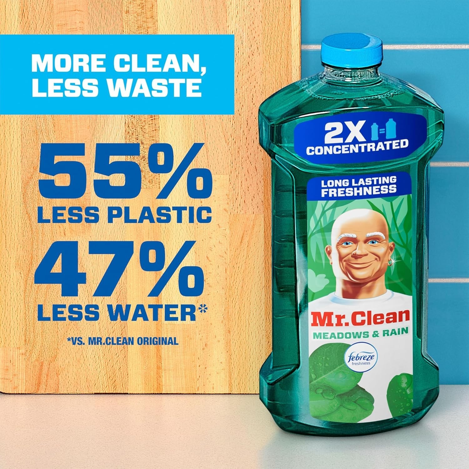 Mr. Clean 2X Concentrated Multi Surface Cleaner with Febreze Meadows & Rain Scen