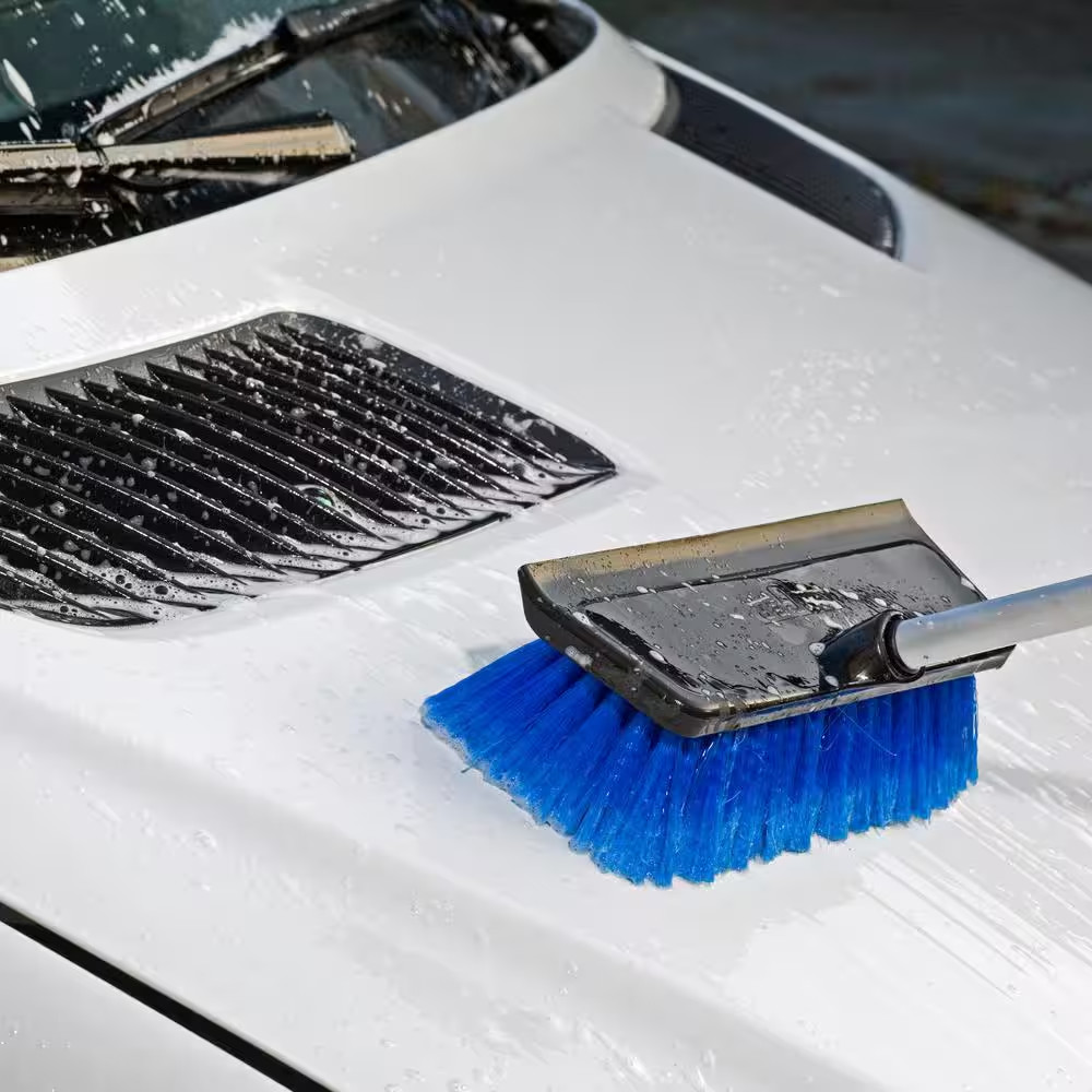 10 In. Waterflow Scrub Brush with Squeegee