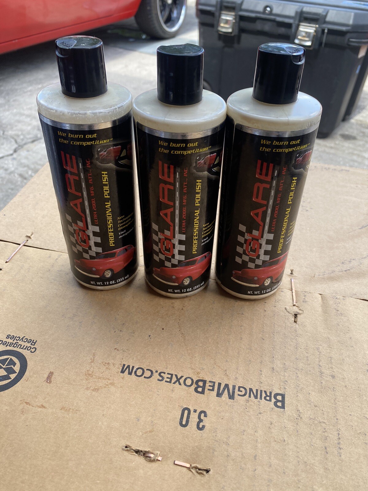 GLARE Ultra 2000 PROFESSIONAL Auto POLISH Wax NOT PESTICIDES 12OZ 3 Bottles Lot