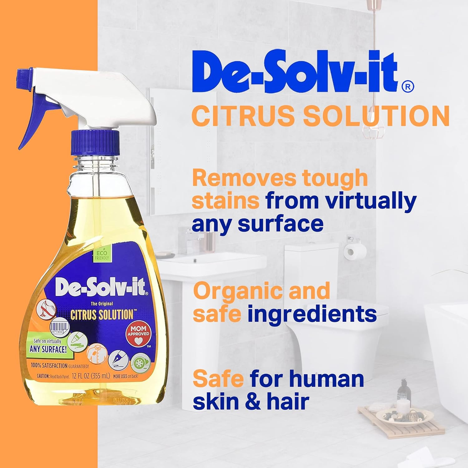 Orange-Sol De-Solv-It Citrus Solution, Wood, Glass, Laundry Stain Remover Spray,