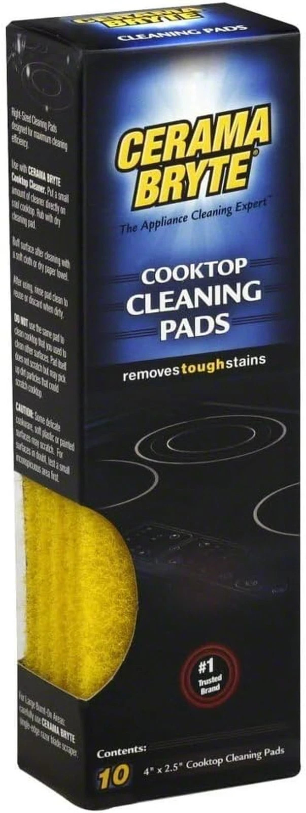 Cerama Bryte Cooktop Cleaning Pads – 10 Pack – Safe for Glass & Ceramic Stovetop