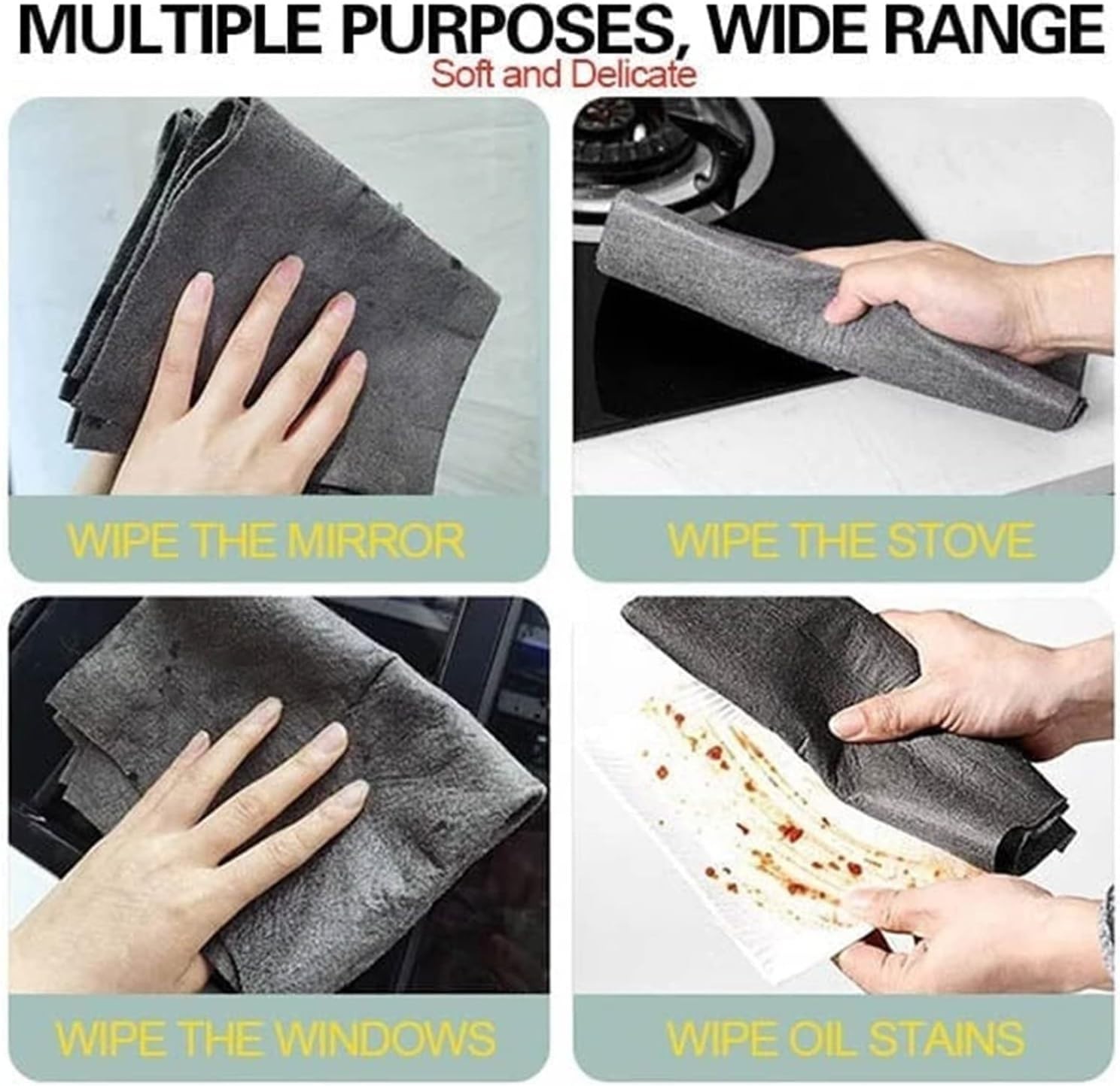 10-Count Magic Cleaning Cloth: Reusable Thickened Streak-Free Microfiber cloths