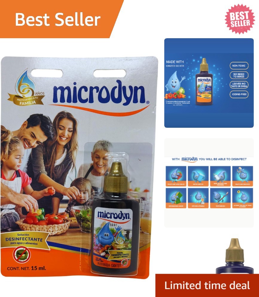 Portable Microdyn 15 mL Vegetable & Fruit Cleanser with Iodine-Free Formula