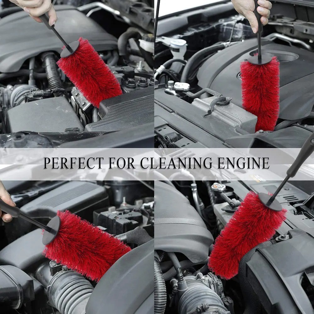 45cm Car Wheel Rim Tire Cleaning Brush Soft Bristle Auto Detailing Tool