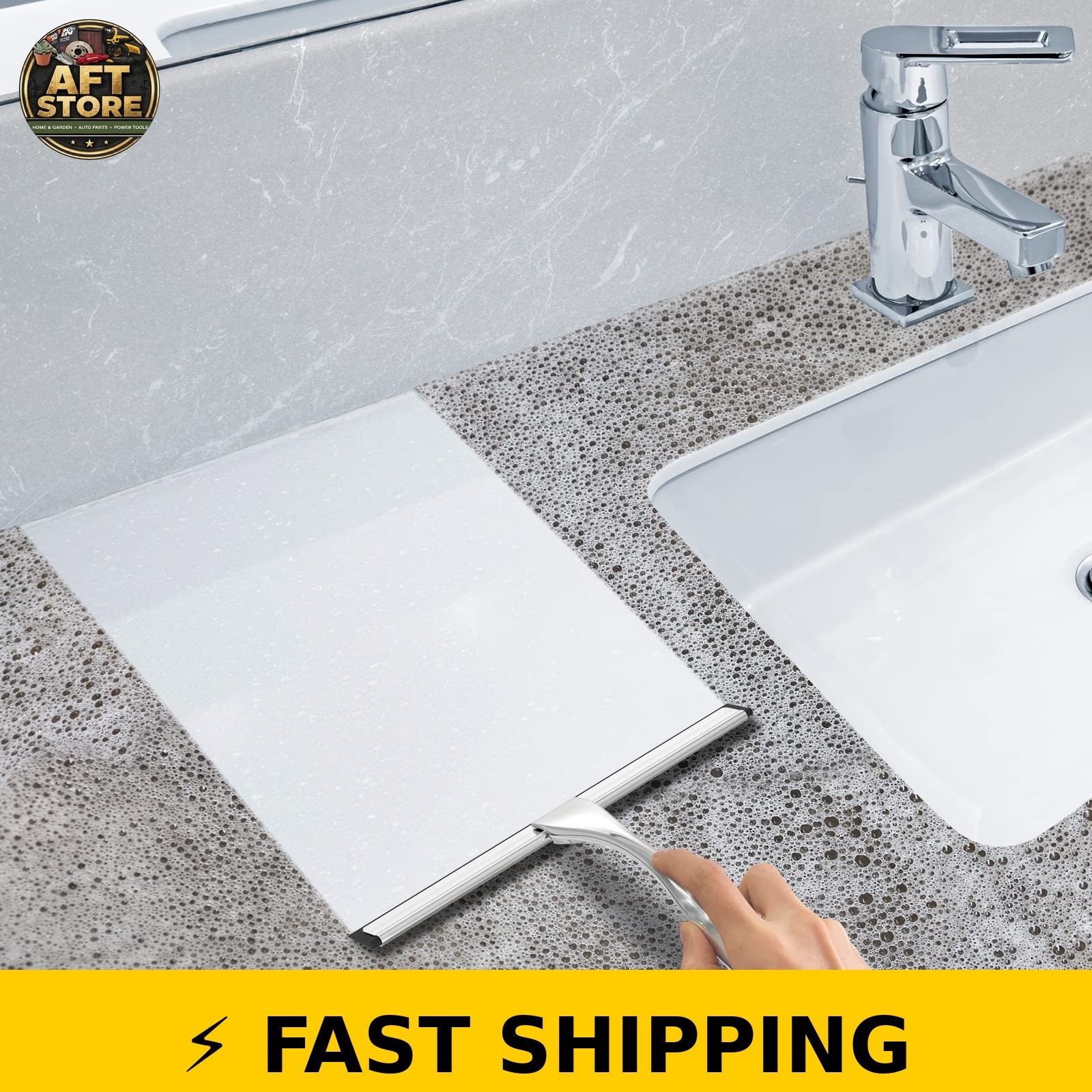 Docrok Stainless Steel Shower Squeegee – 10 Inch Silver