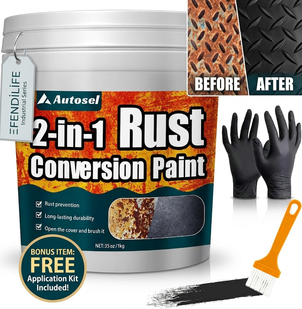 2-in-1 Rust Converter & Metal Primer – Stop Rust Paint for Car Chassis & Marine