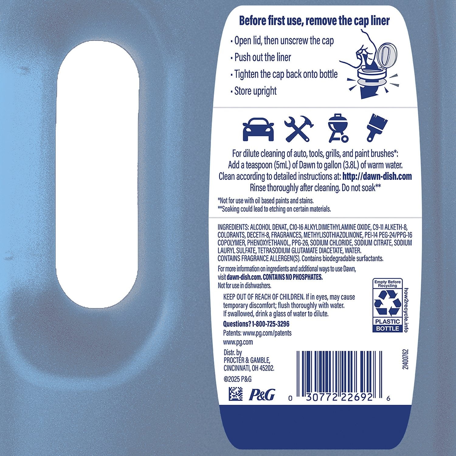 Dawn Platinum Dishwashing Liquid Dish Soap, Refreshing Rain 90 fl. oz.