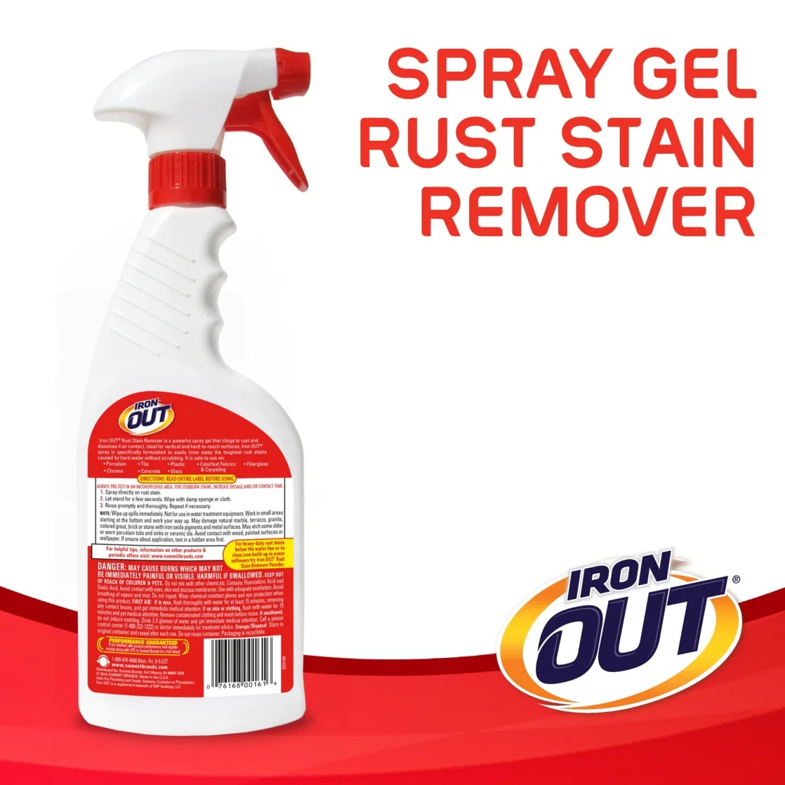 Iron Out Rust Stain Remover 24 fl oz Powerful Cleaner for Bathroom Kitchen Laund